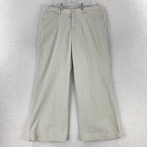Ralph Lauren Beige Straight Leg Cropped Pants Womens Mid-Rise Casual Size 12